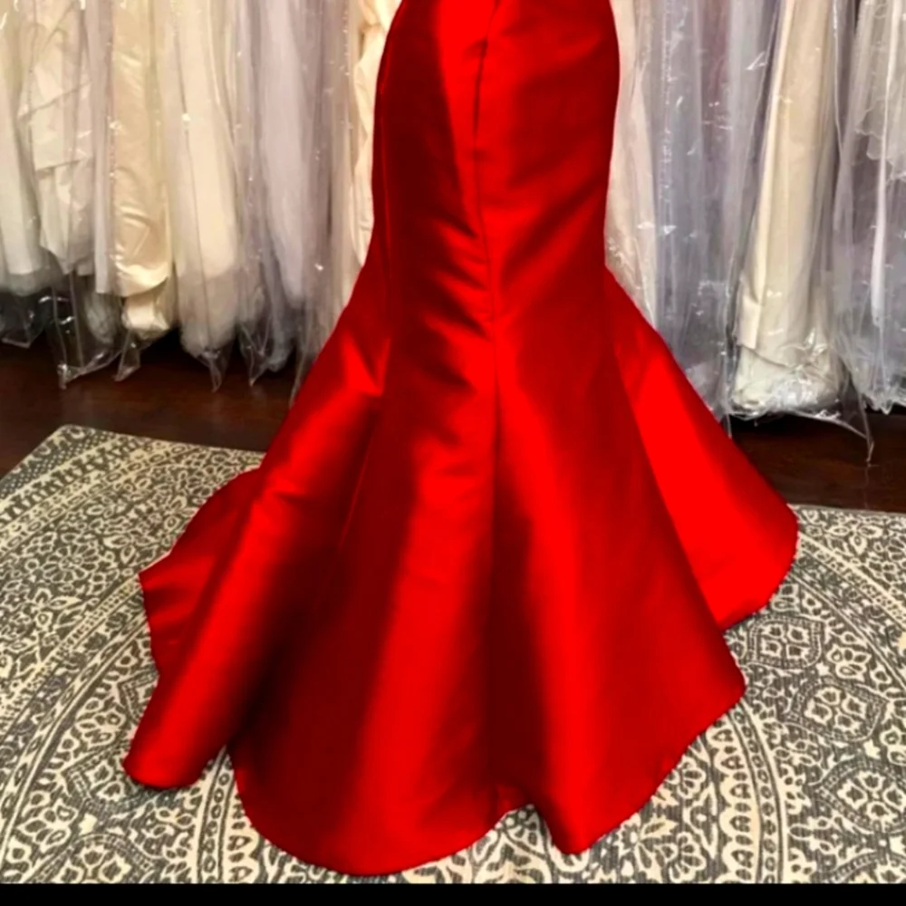 Red Mermaid Mikado Gown - Picture 8 of 12